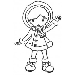 Stickserie - Schneegetobe Girl 2